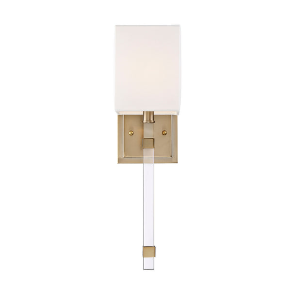 Nuvo Lighting - 60-6681 - One Light Wall Sconce - Thompson - Burnished Brass / White