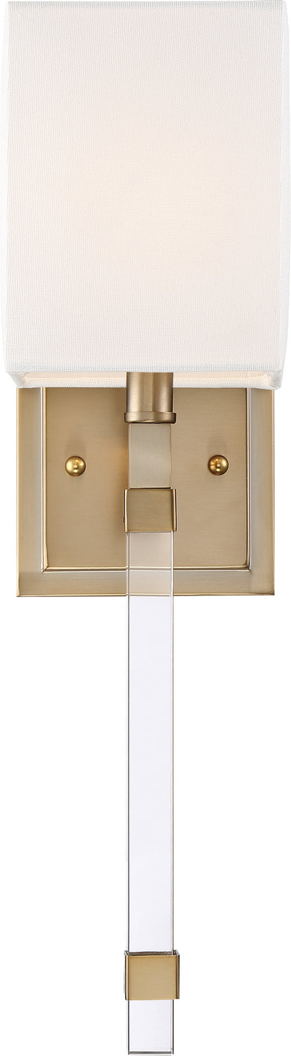 Nuvo Lighting - 60-6681 - One Light Wall Sconce - Thompson - Burnished Brass / White