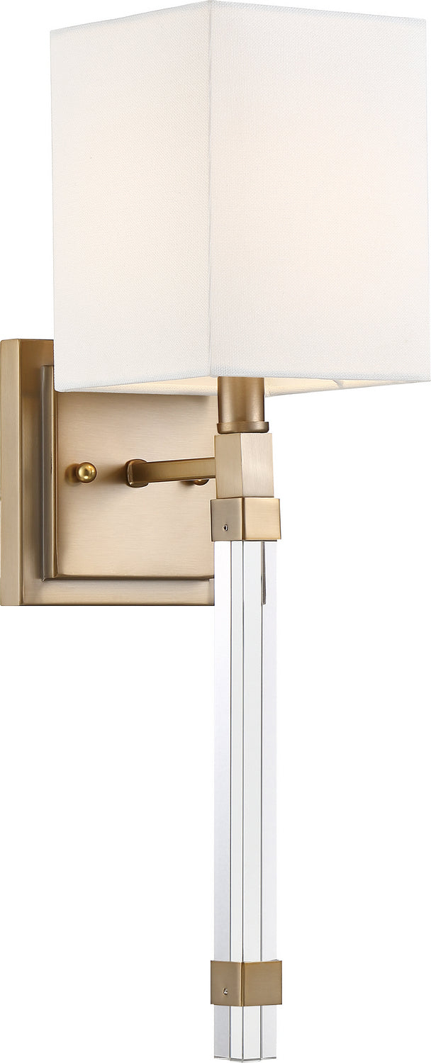 Nuvo Lighting - 60-6681 - One Light Wall Sconce - Thompson - Burnished Brass / White