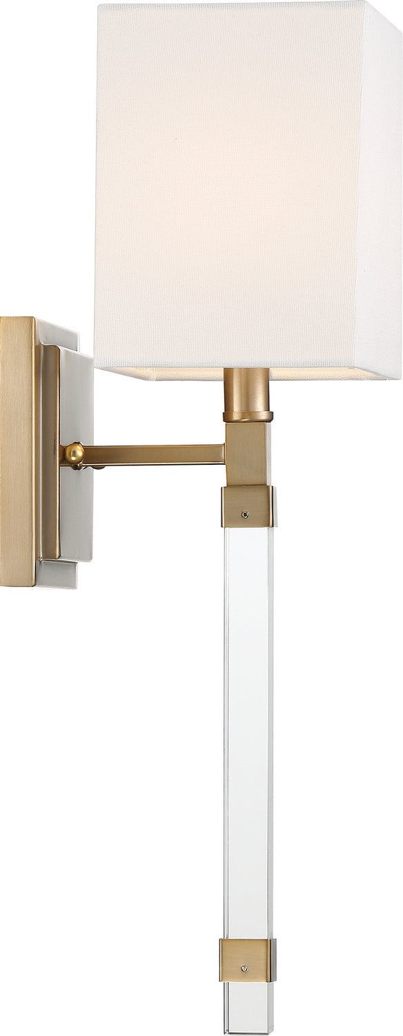 Nuvo Lighting - 60-6681 - One Light Wall Sconce - Thompson - Burnished Brass / White