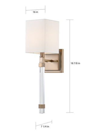 Nuvo Lighting - 60-6681 - One Light Wall Sconce - Thompson - Burnished Brass / White