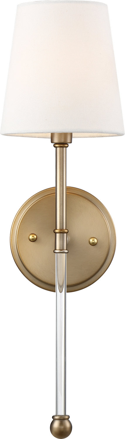 Nuvo Lighting - 60-6687 - One Light Wall Sconce - Olmstead - Burnished Brass / White