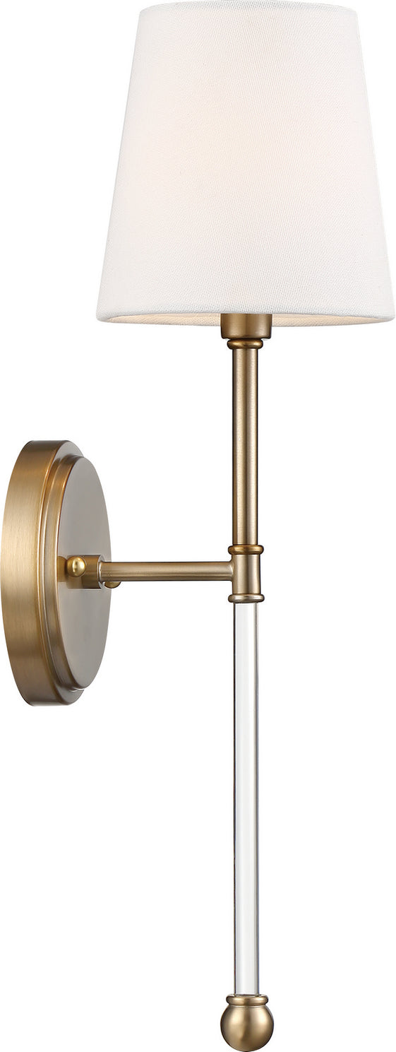 Nuvo Lighting - 60-6687 - One Light Wall Sconce - Olmstead - Burnished Brass / White