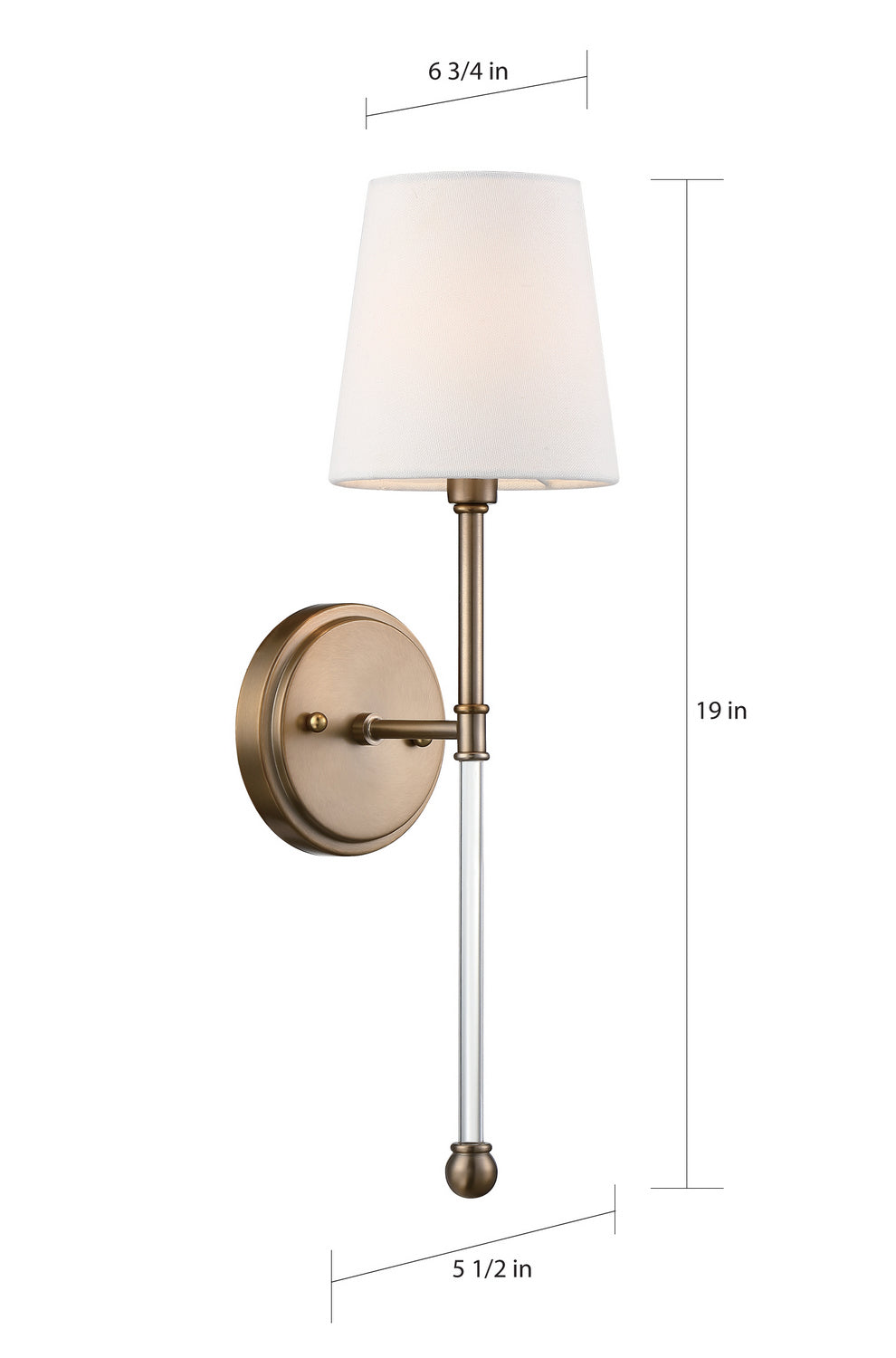 Nuvo Lighting - 60-6687 - One Light Wall Sconce - Olmstead - Burnished Brass / White