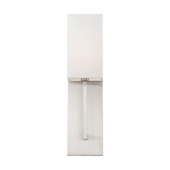 Nuvo Lighting - 60-6691 - One Light Wall Sconce - Vesey - Brushed Nickel / White Fabric