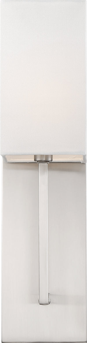 Nuvo Lighting - 60-6691 - One Light Wall Sconce - Vesey - Brushed Nickel / White Fabric