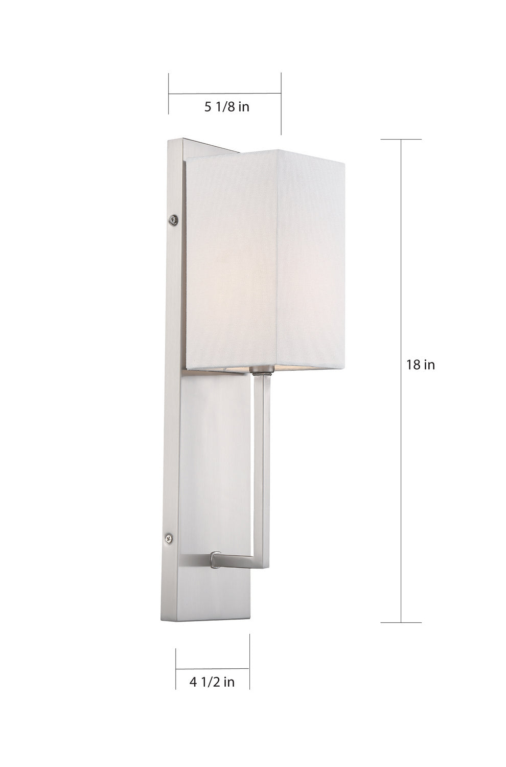 Nuvo Lighting - 60-6691 - One Light Wall Sconce - Vesey - Brushed Nickel / White Fabric