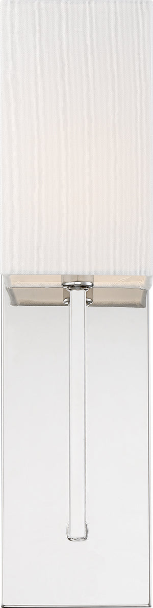 Nuvo Lighting - 60-6693 - One Light Wall Sconce - Vesey - Polished Nickel / White Fabric