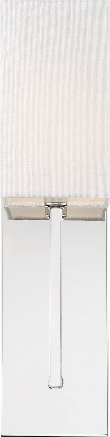 Nuvo Lighting - 60-6693 - One Light Wall Sconce - Vesey - Polished Nickel / White Fabric