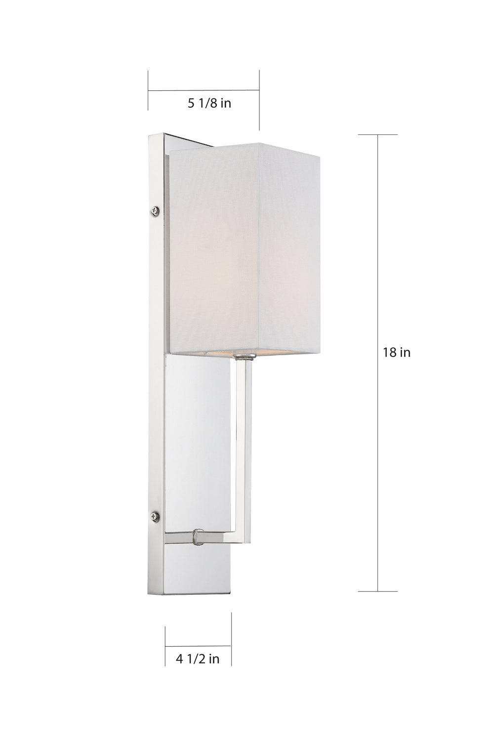 Nuvo Lighting - 60-6693 - One Light Wall Sconce - Vesey - Polished Nickel / White Fabric