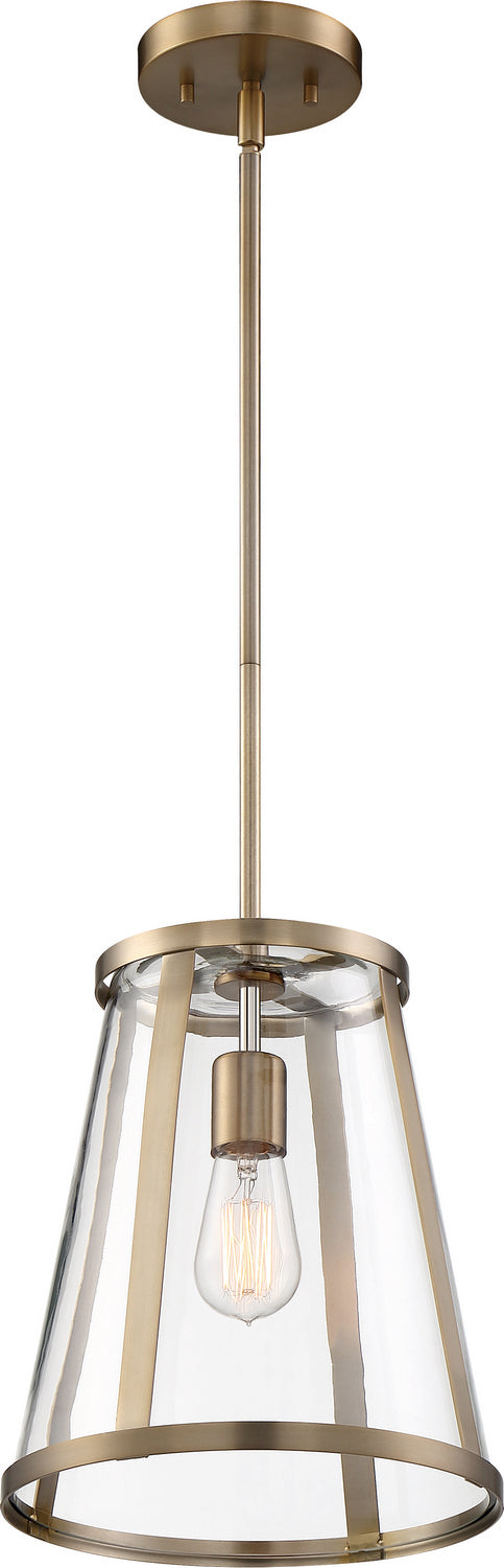 Nuvo Lighting - 60-6697 - One Light Pendant - Bruge - Burnished Brass / Clear