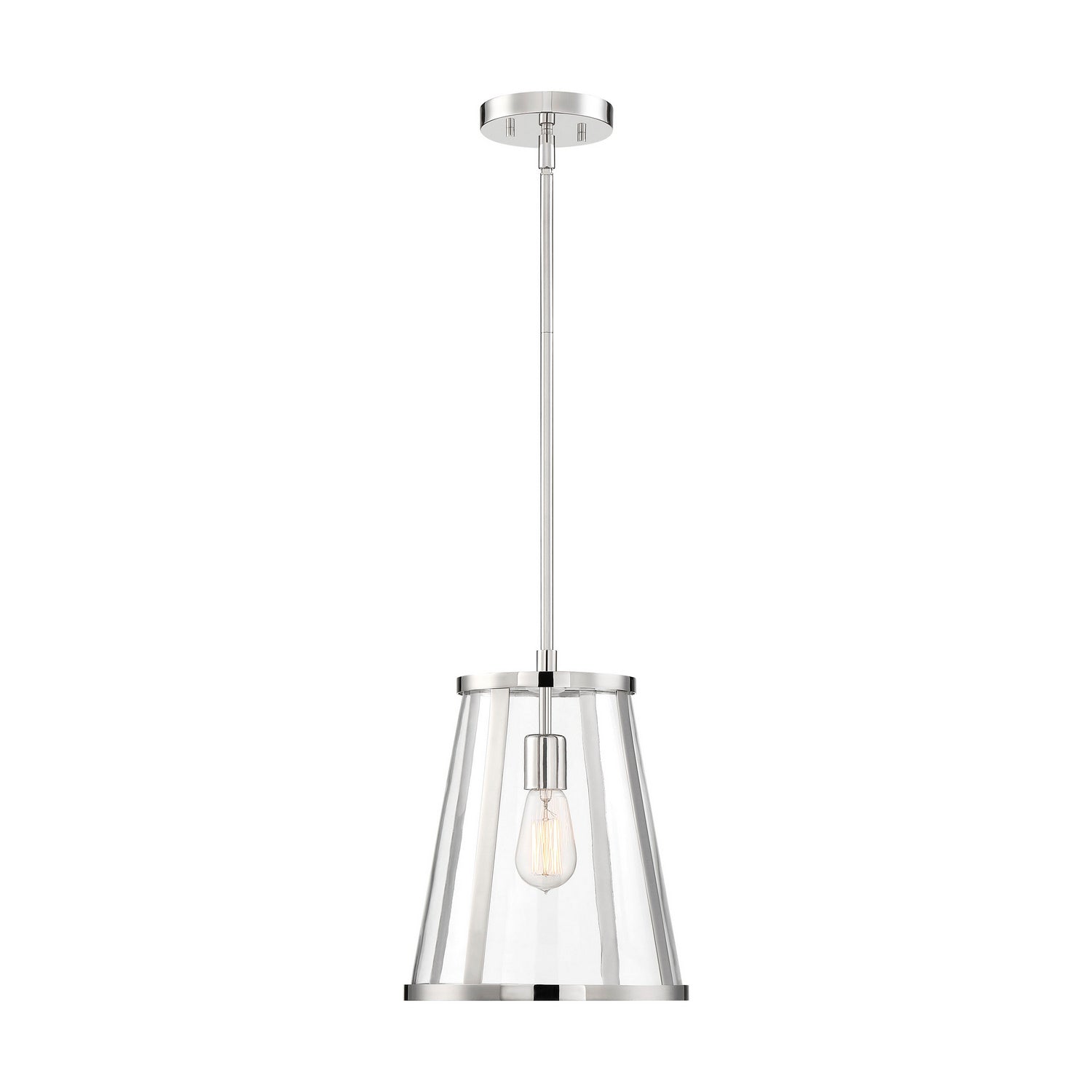 Nuvo Lighting - 60-6698 - One Light Pendant - Bruge - Polished Nickel / Clear Glass