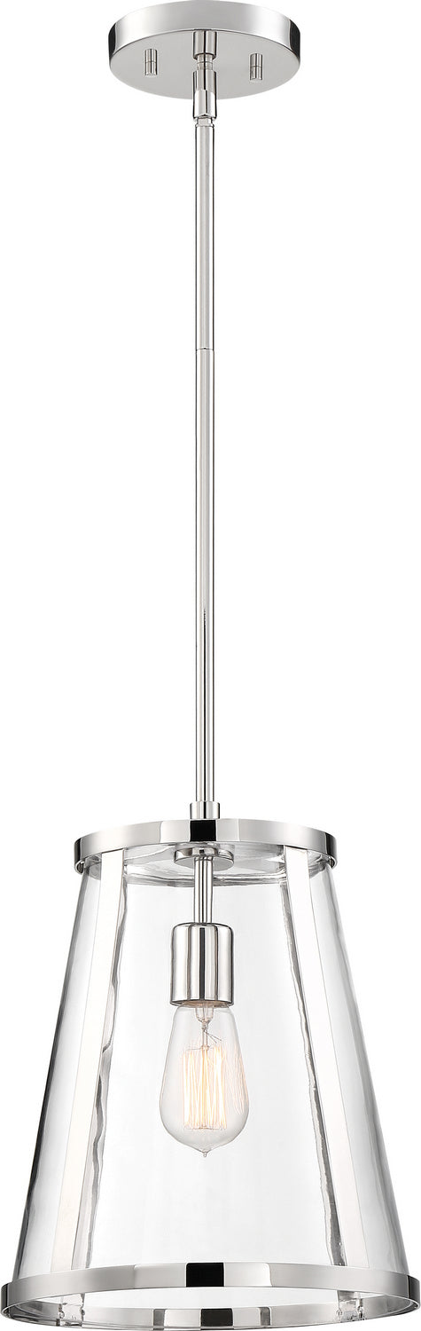 Nuvo Lighting - 60-6698 - One Light Pendant - Bruge - Polished Nickel / Clear Glass