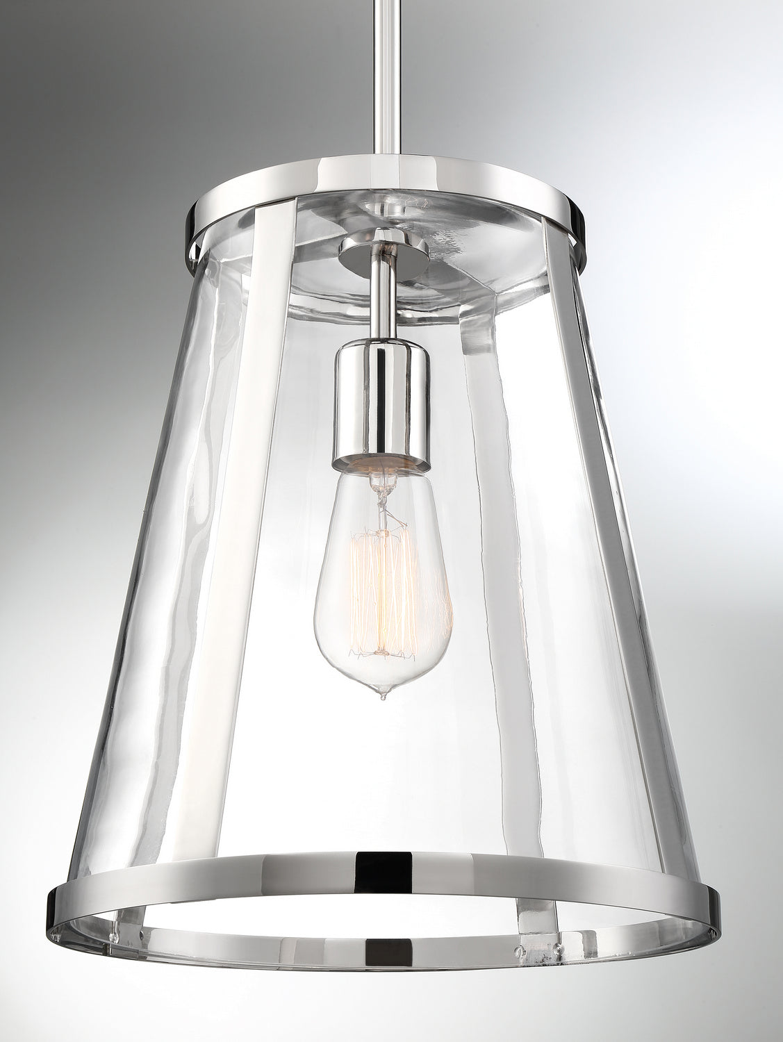 Nuvo Lighting - 60-6698 - One Light Pendant - Bruge - Polished Nickel / Clear Glass