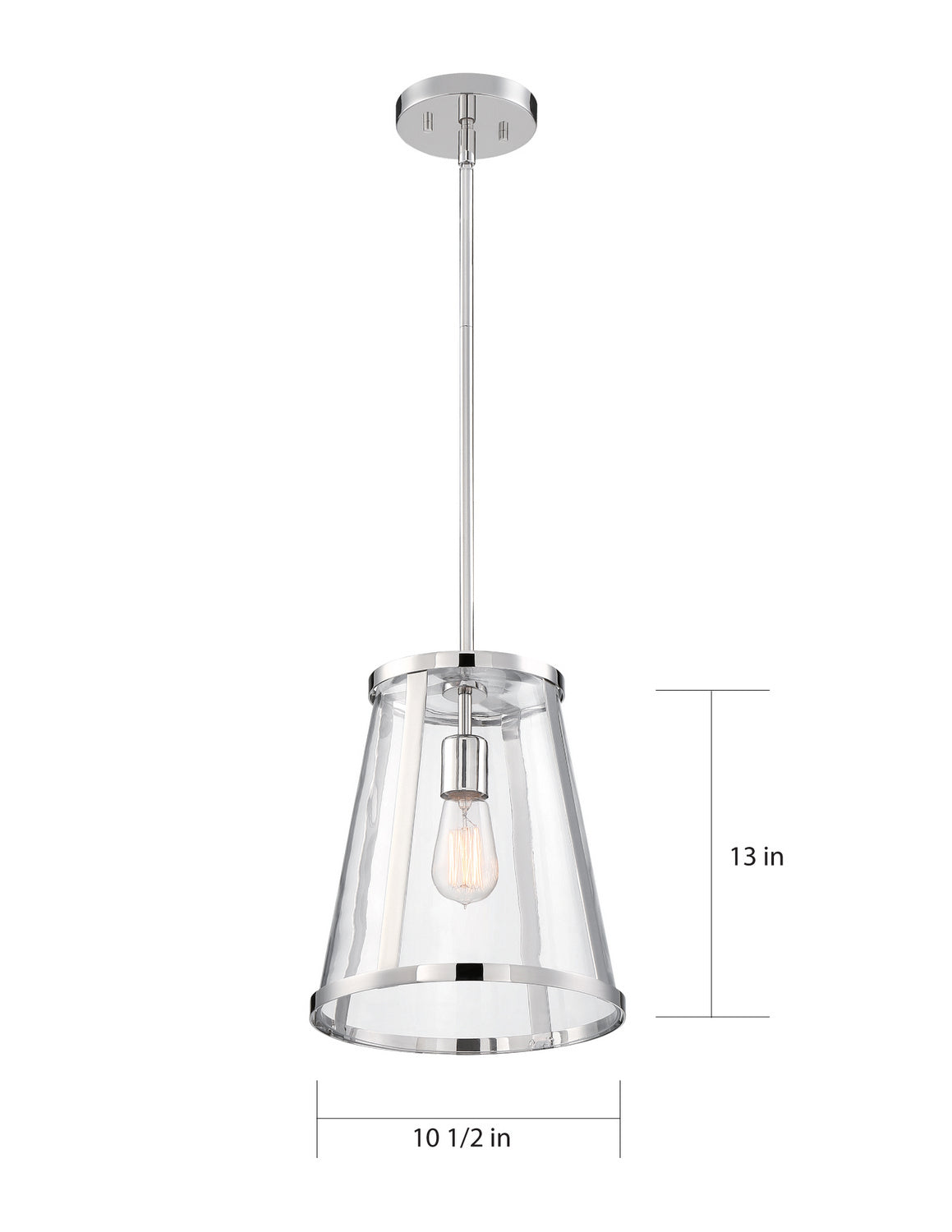 Nuvo Lighting - 60-6698 - One Light Pendant - Bruge - Polished Nickel / Clear Glass