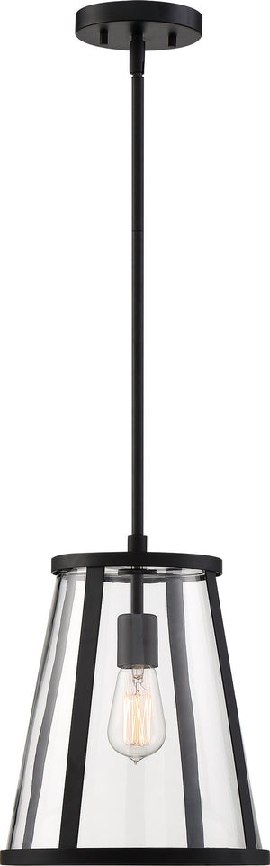 Nuvo Lighting - 60-6699 - One Light Pendant - Bruge - Matte Black / Clear Glass