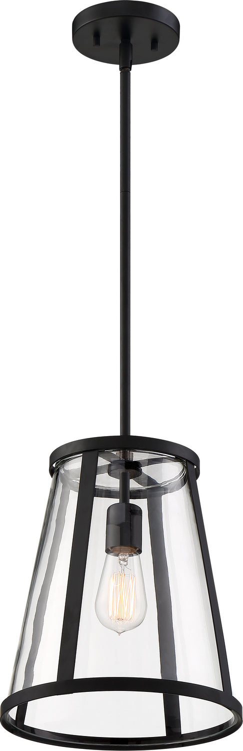 Nuvo Lighting - 60-6699 - One Light Pendant - Bruge - Matte Black / Clear Glass