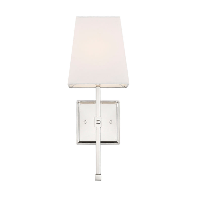 Nuvo Lighting - 60-6708 - One Light Vanity - Highline - Polished Nickel / White Fabric