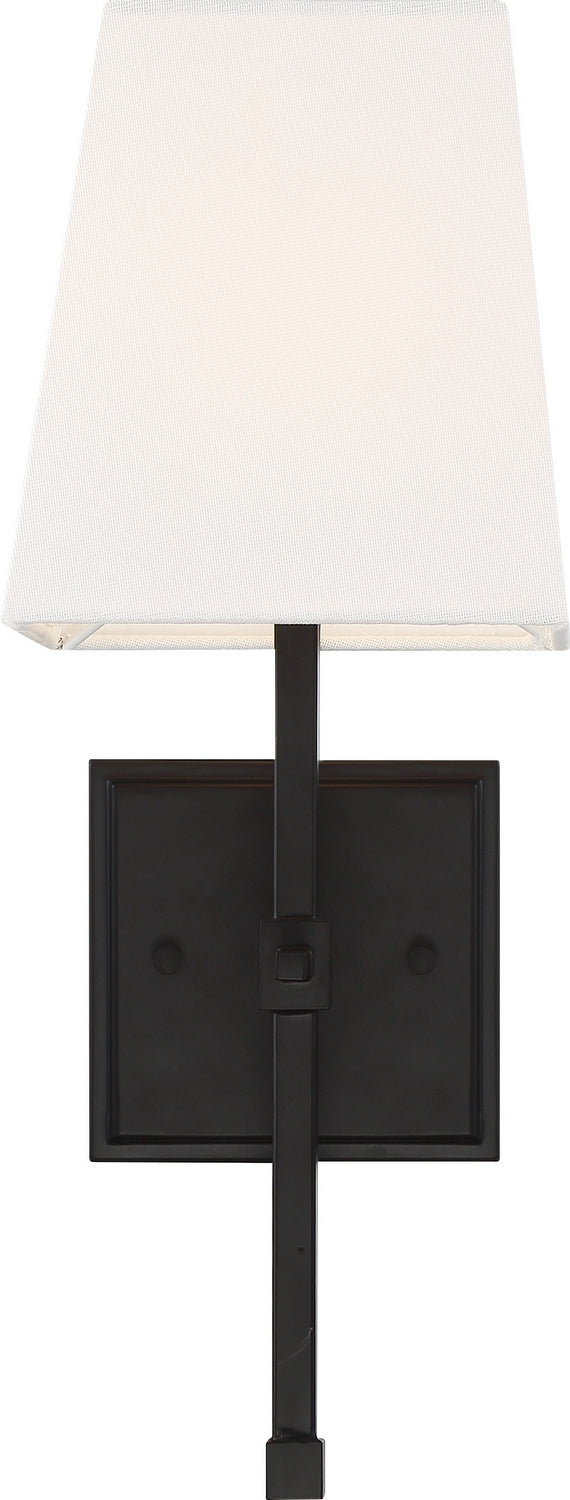 Nuvo Lighting - 60-6709 - One Light Vanity - Highline - Aged Bronze / White Fabric