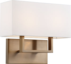 Nuvo Lighting - 60-6717 - Two Light Vanity - Tribeca - Burnished Brass / White