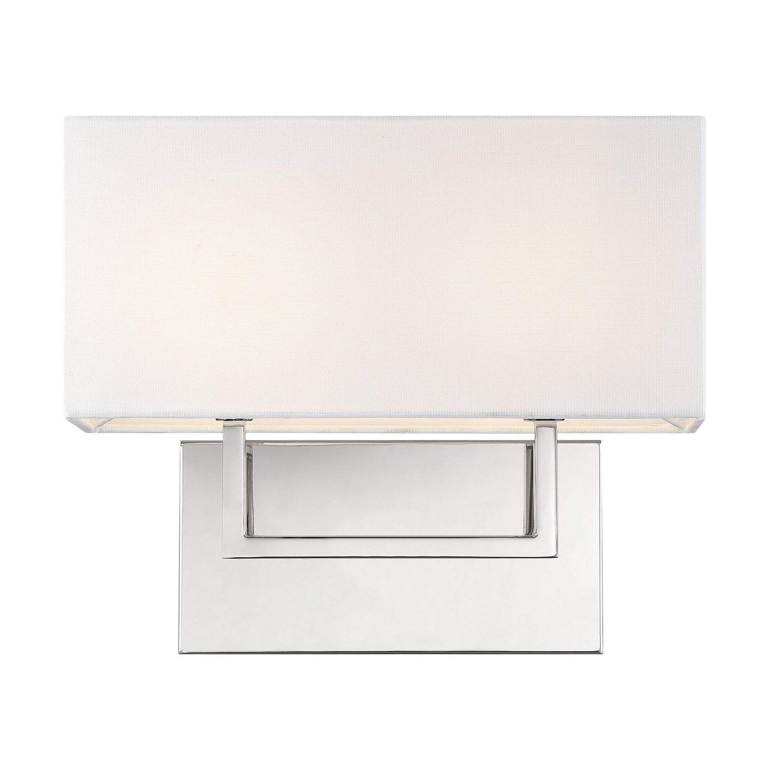 Nuvo Lighting - 60-6718 - Two Light Vanity - Tribeca - Polished Nickel / White Fabric