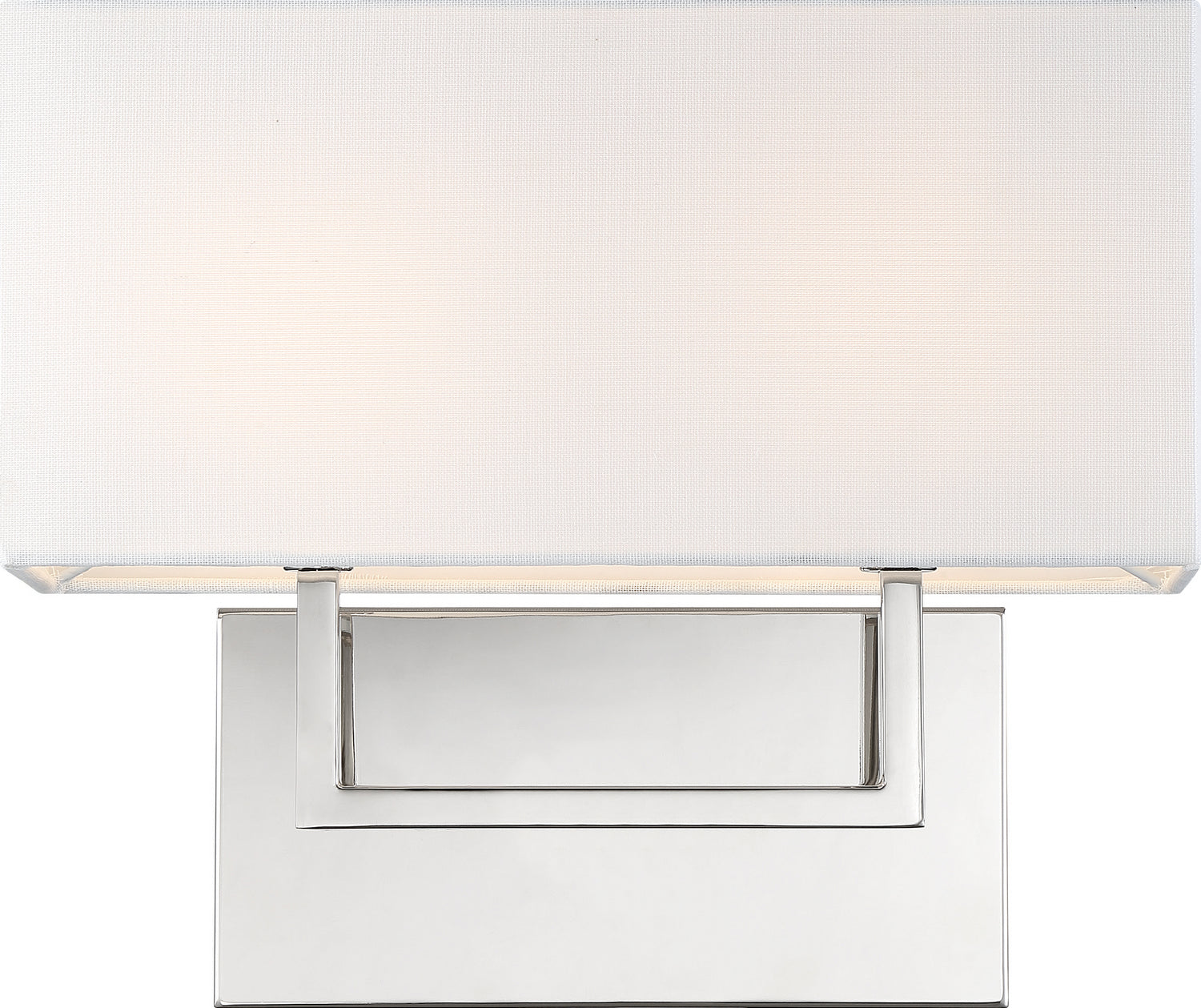 Nuvo Lighting - 60-6718 - Two Light Vanity - Tribeca - Polished Nickel / White Fabric