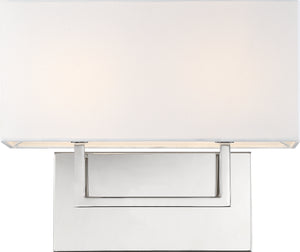 Nuvo Lighting - 60-6718 - Two Light Vanity - Tribeca - Polished Nickel / White Fabric