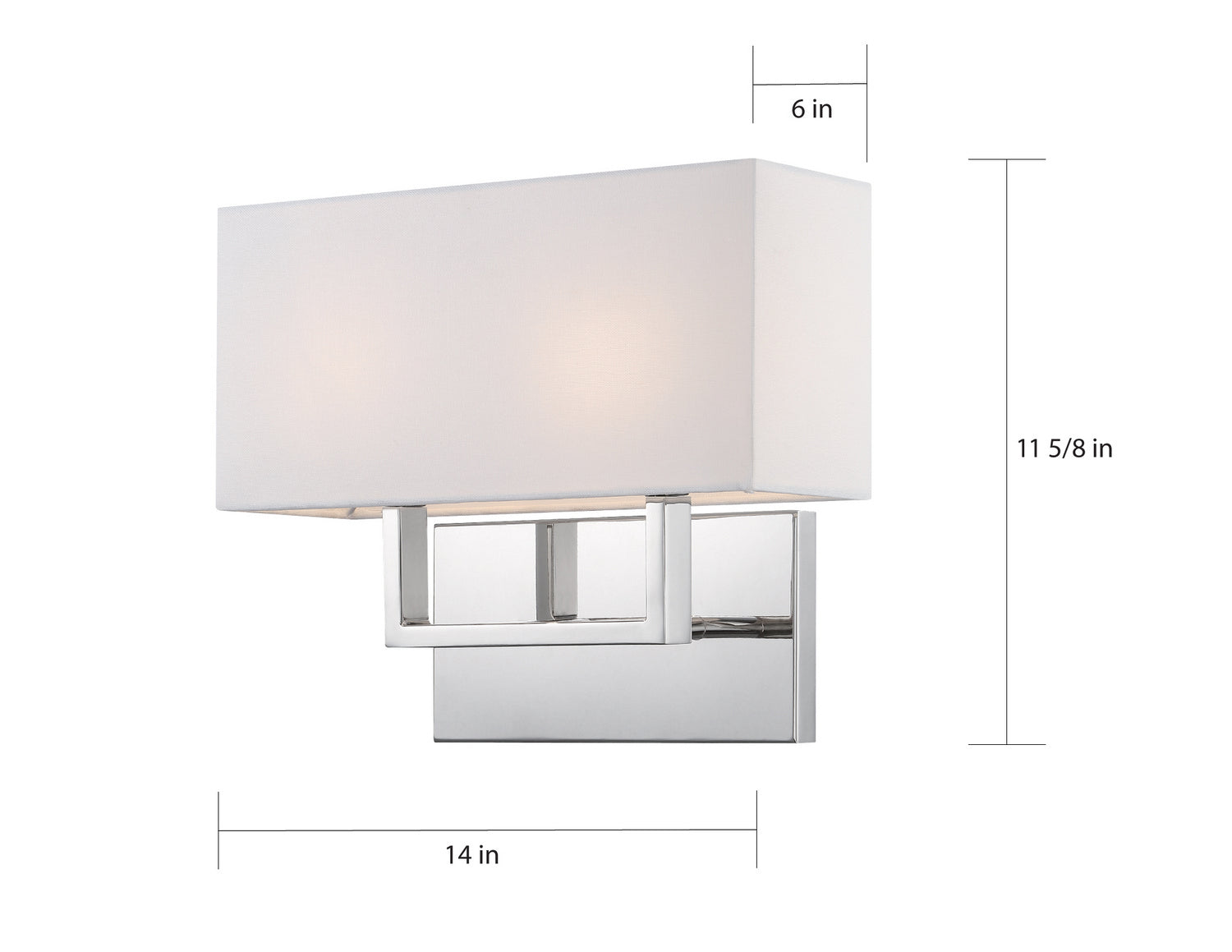 Nuvo Lighting - 60-6718 - Two Light Vanity - Tribeca - Polished Nickel / White Fabric