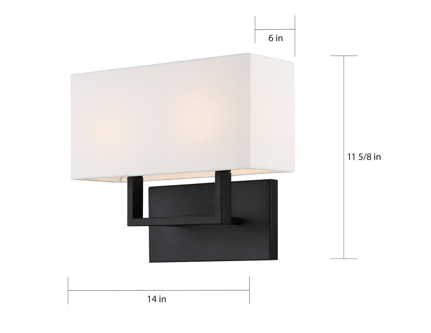 Nuvo Lighting - 60-6719 - Two Light Vanity - Tribeca - Aged Bronze / White Fabric