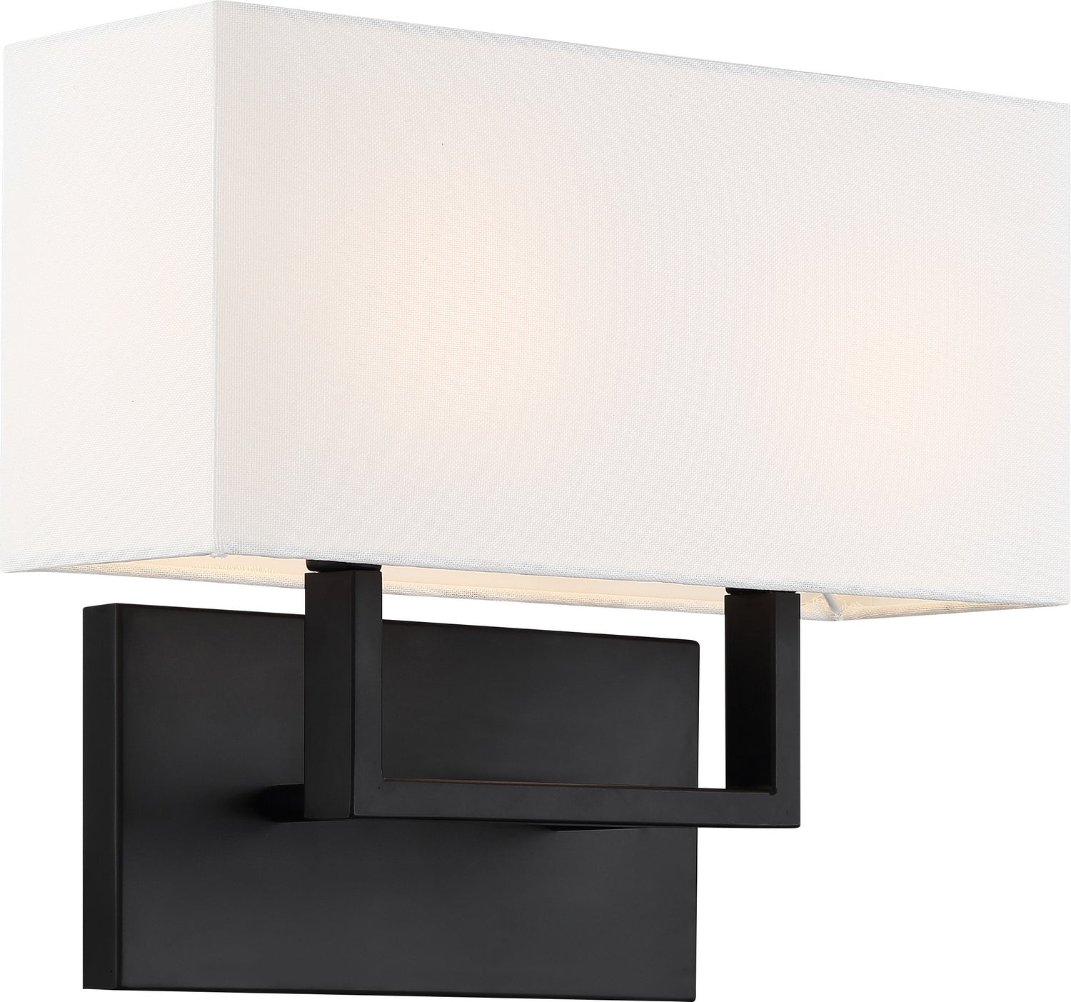 Nuvo Lighting - 60-6719 - Two Light Vanity - Tribeca - Aged Bronze / White Fabric