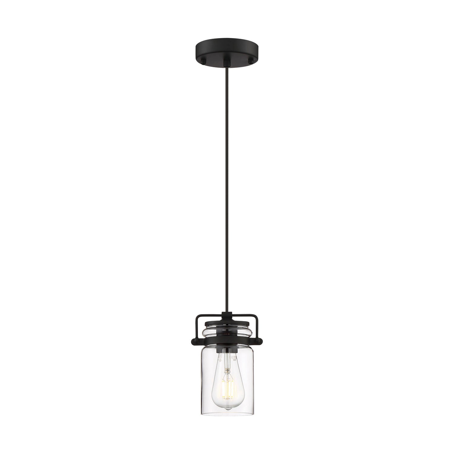 Nuvo Lighting - 60-6732 - One Light Mini Pendant - Antebellum - Matte Black / Clear Glass