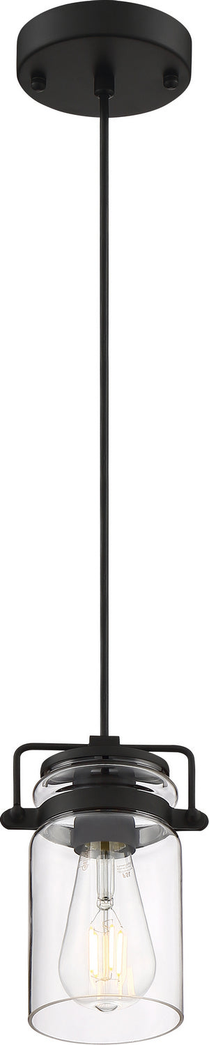 Nuvo Lighting - 60-6732 - One Light Mini Pendant - Antebellum - Matte Black / Clear Glass