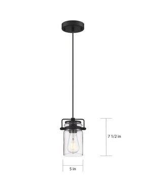 Nuvo Lighting - 60-6732 - One Light Mini Pendant - Antebellum - Matte Black / Clear Glass