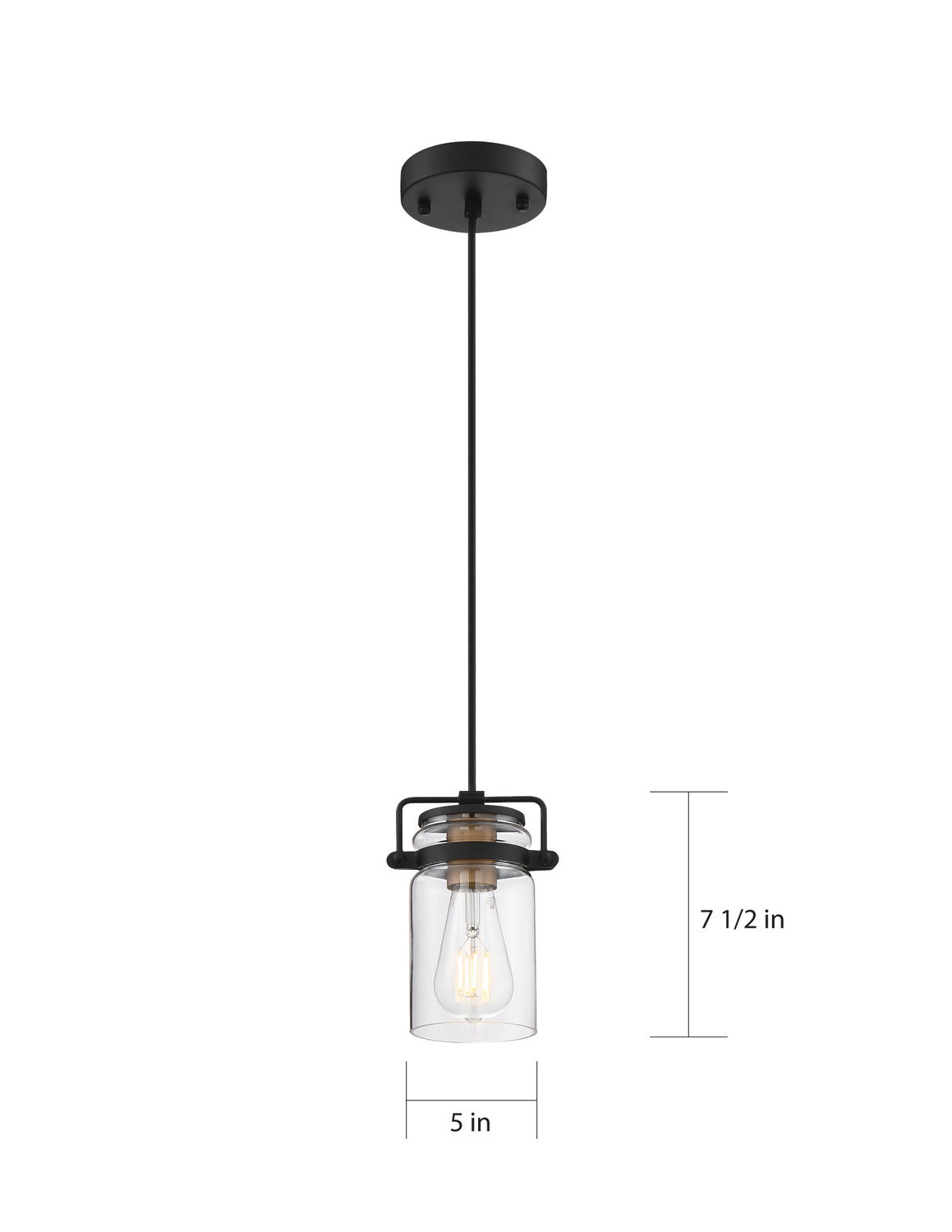 Nuvo Lighting - 60-6733 - One Light Mini Pendant - Antebellum - Black