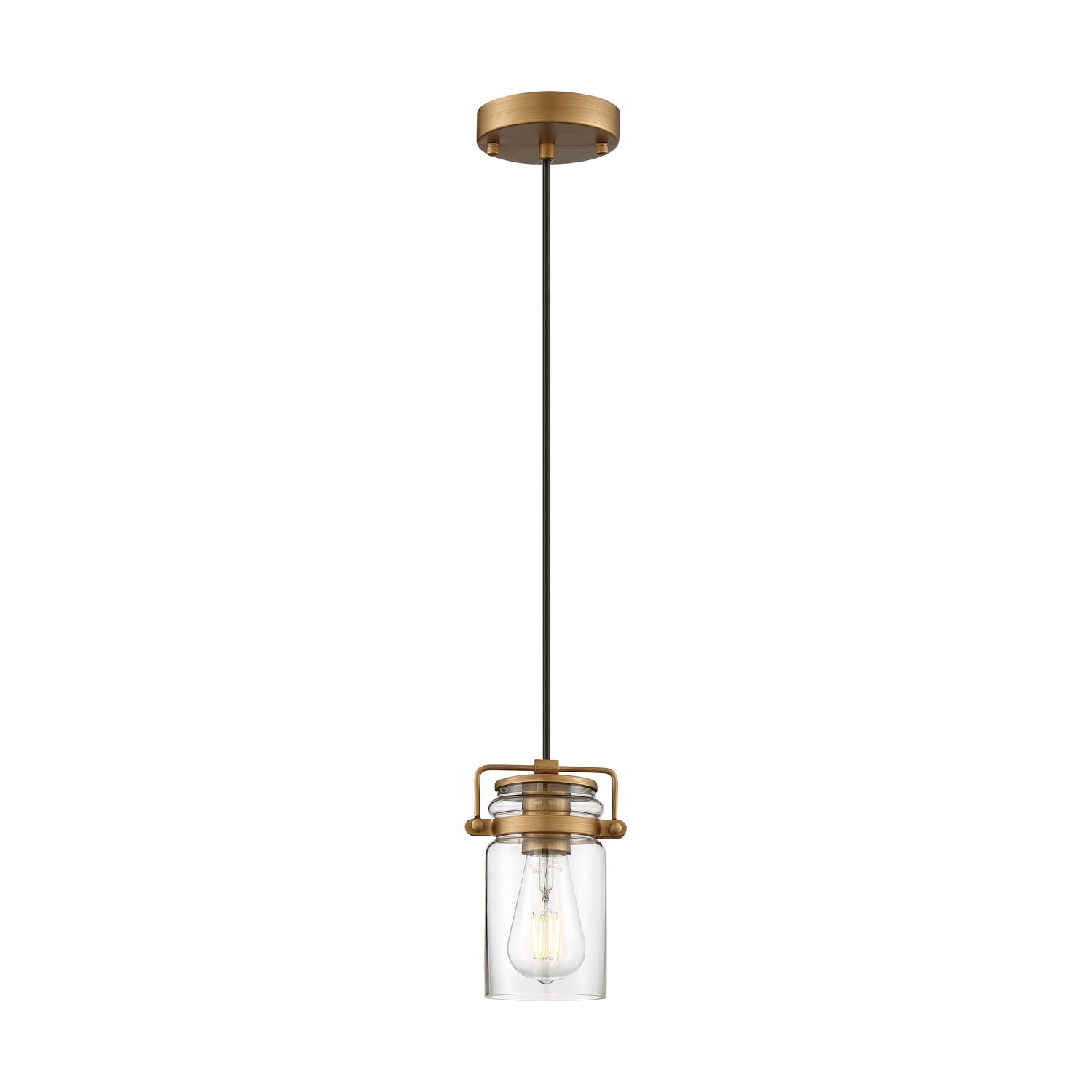 Nuvo Lighting - 60-6735 - One Light Mini Pendant - Antebellum - Vintage Brass / Clear Glass