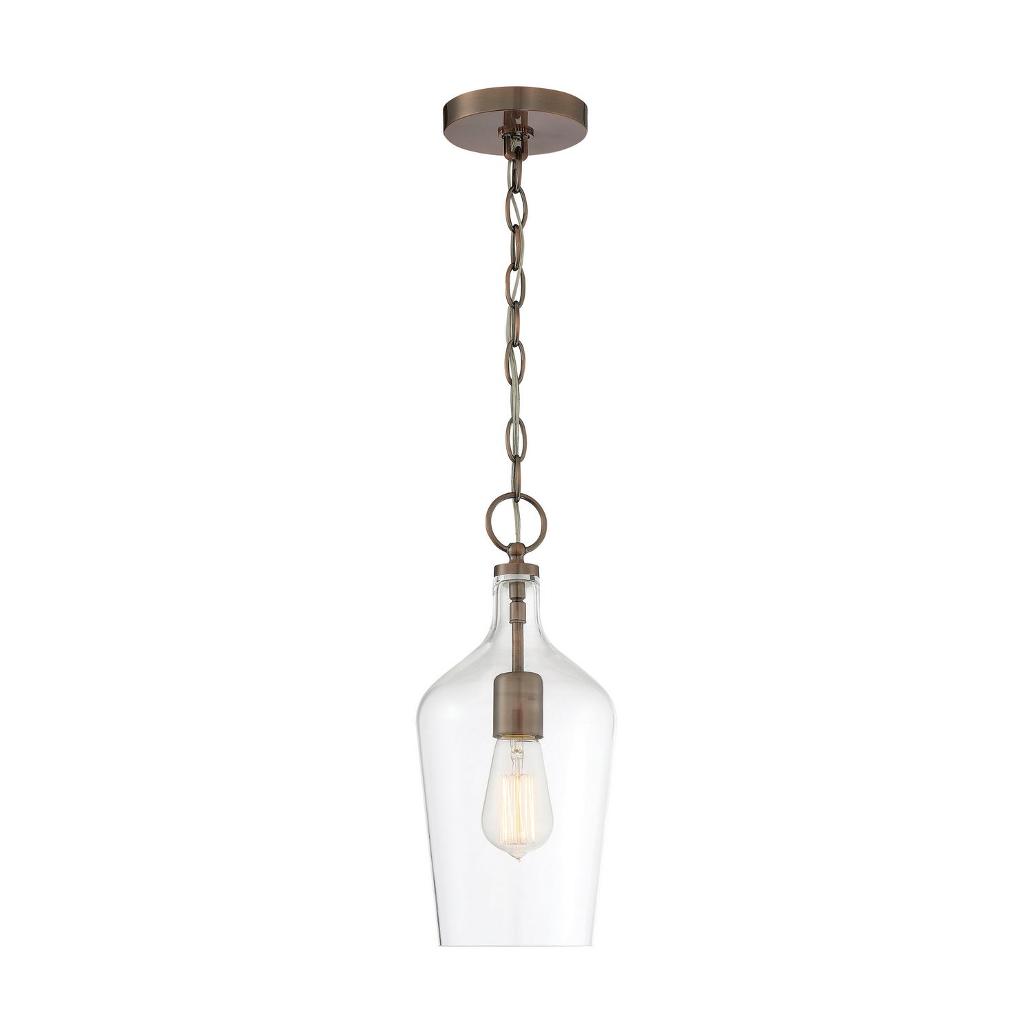 Nuvo Lighting - 60-6748 - One Light Pendant - Hartley - Antique Copper / Clear Glass