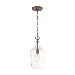 Nuvo Lighting - 60-6748 - One Light Pendant - Hartley - Antique Copper / Clear Glass