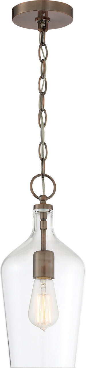 Nuvo Lighting - 60-6748 - One Light Pendant - Hartley - Antique Copper / Clear Glass