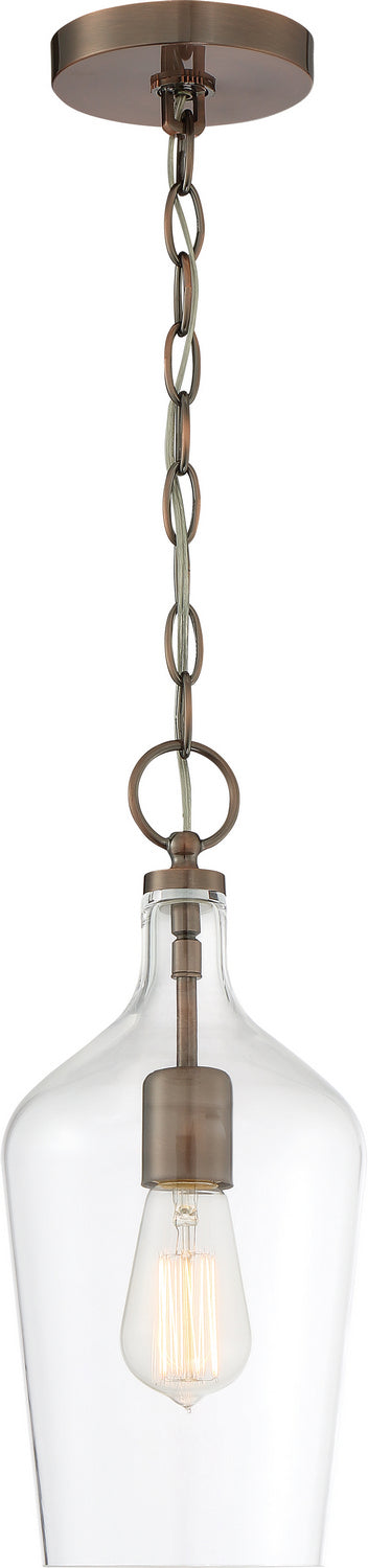 Nuvo Lighting - 60-6748 - One Light Pendant - Hartley - Antique Copper / Clear Glass