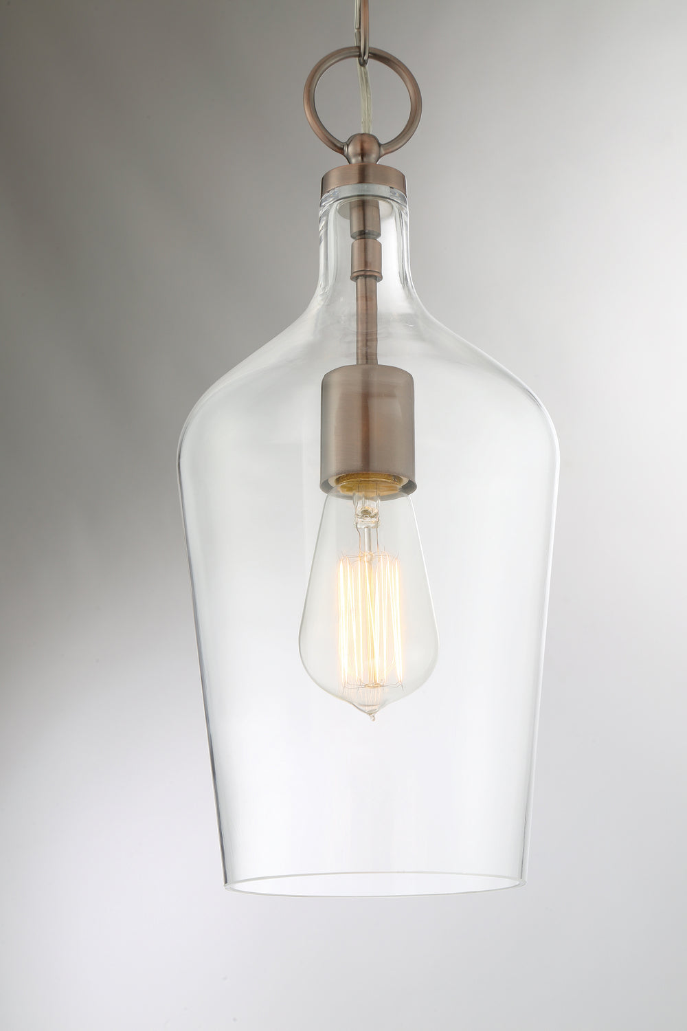 Nuvo Lighting - 60-6748 - One Light Pendant - Hartley - Antique Copper / Clear Glass