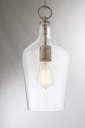 Nuvo Lighting - 60-6748 - One Light Pendant - Hartley - Antique Copper / Clear Glass