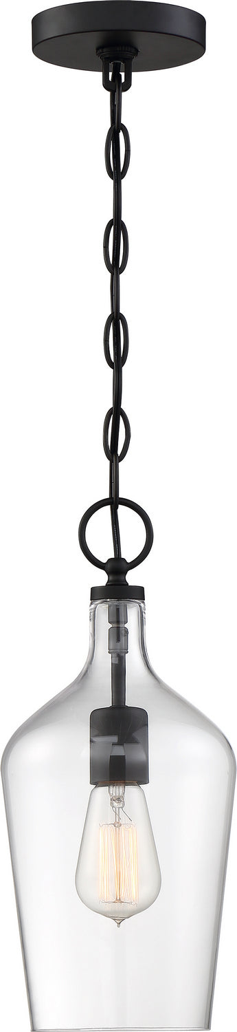 Nuvo Lighting - 60-6749 - One Light Pendant - Hartley - Matte Black / Clear Glass