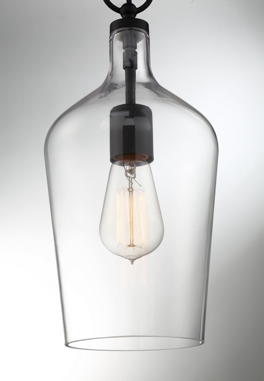 Nuvo Lighting - 60-6749 - One Light Pendant - Hartley - Matte Black / Clear Glass