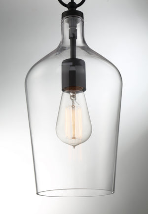 Nuvo Lighting - 60-6749 - One Light Pendant - Hartley - Matte Black / Clear Glass