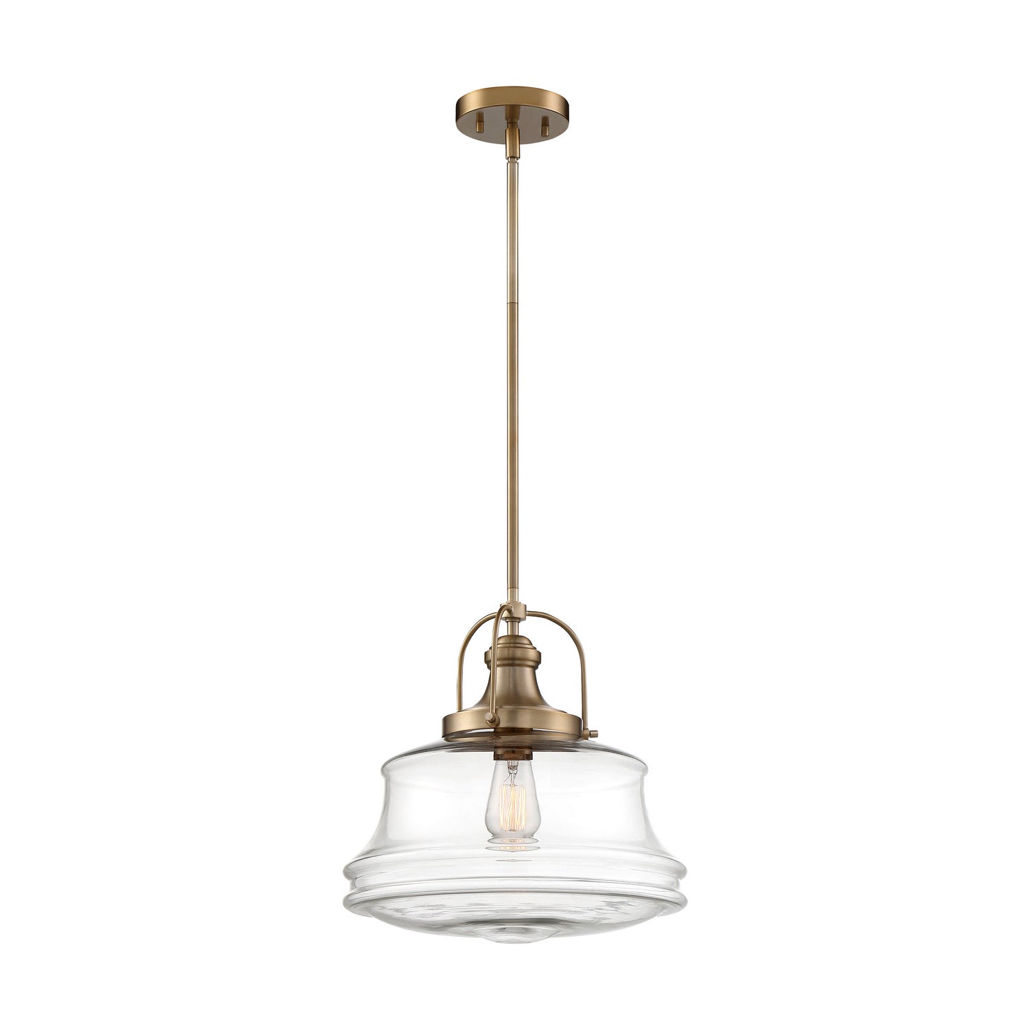 Nuvo Lighting - 60-6757 - One Light Pendant - Basel - Burnished Brass / Clear