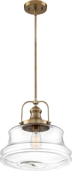 Nuvo Lighting - 60-6757 - One Light Pendant - Basel - Burnished Brass / Clear