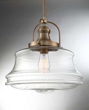 Nuvo Lighting - 60-6757 - One Light Pendant - Basel - Burnished Brass / Clear