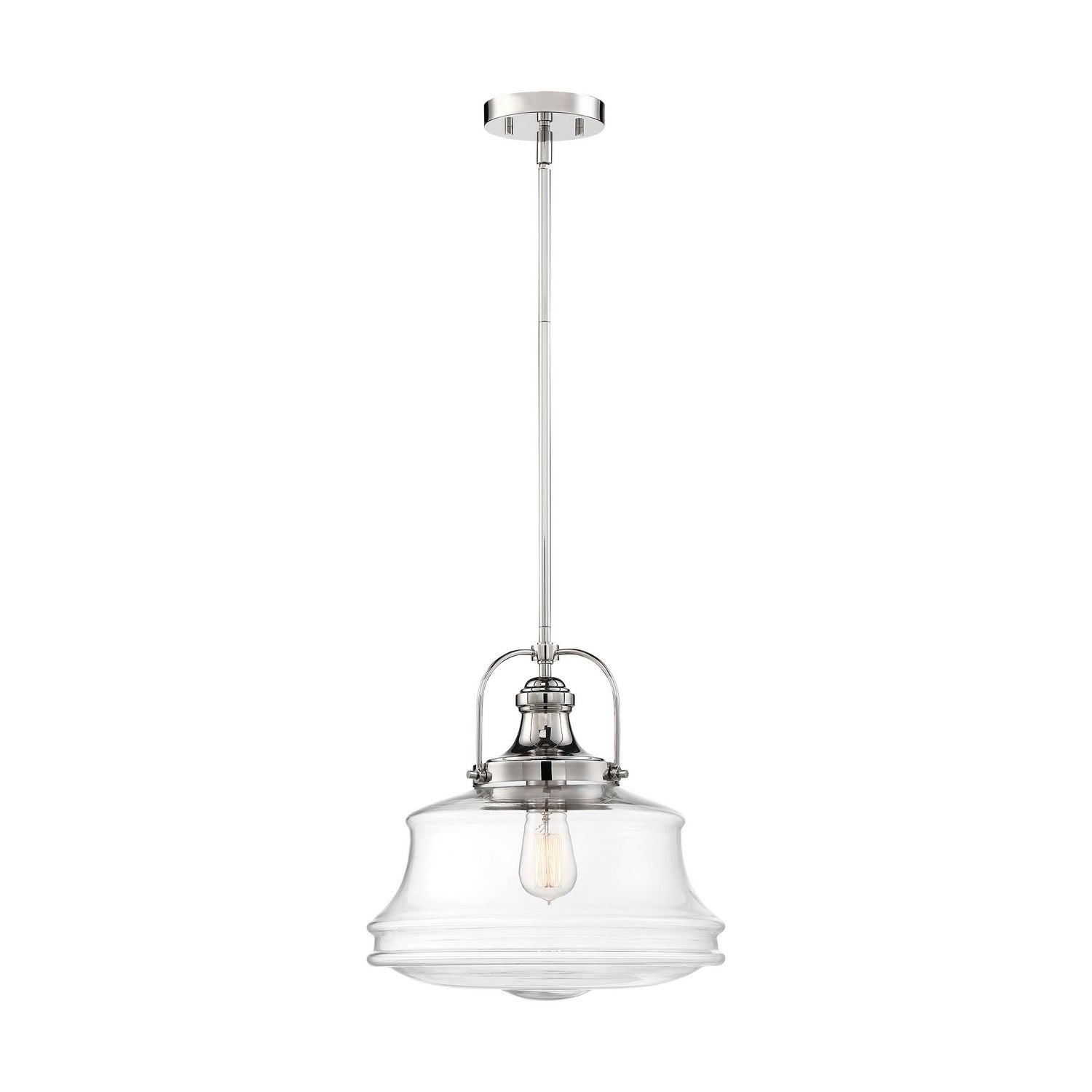 Nuvo Lighting - 60-6758 - One Light Pendant - Basel - Polished Nickel / Clear Glass