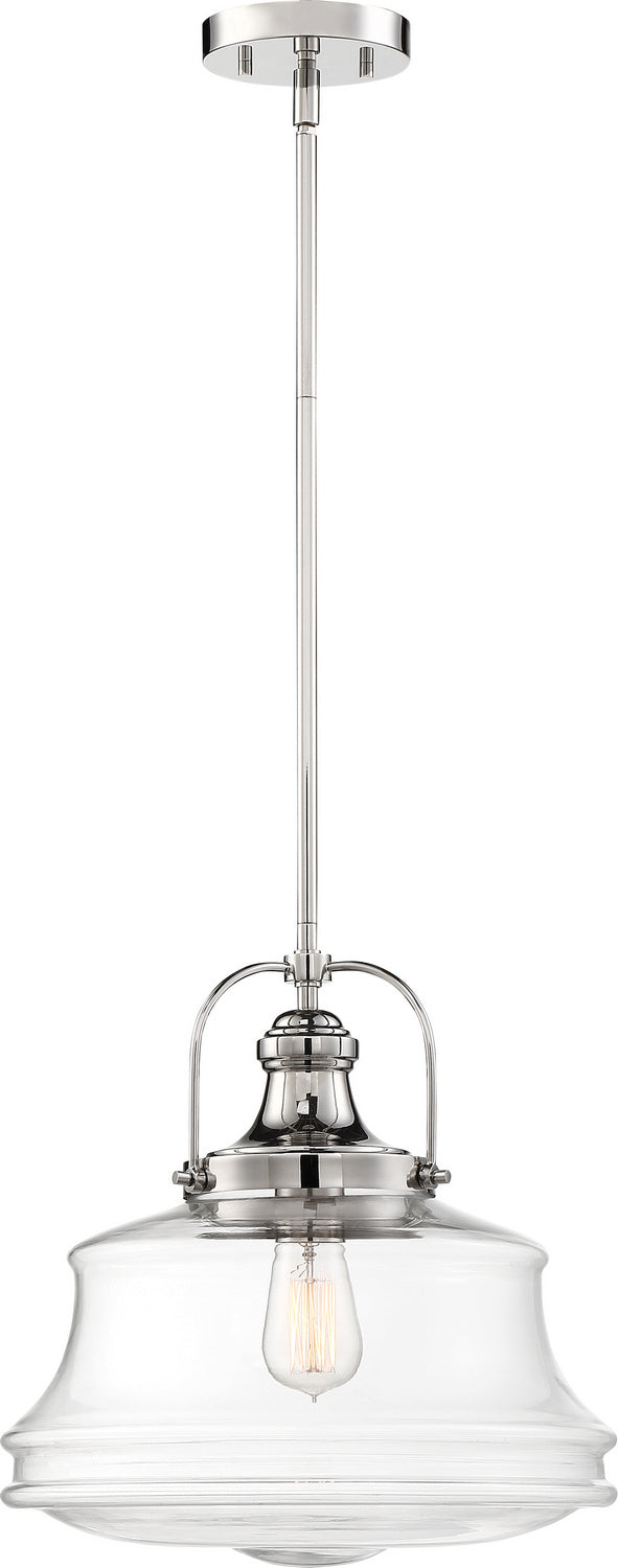 Nuvo Lighting - 60-6758 - One Light Pendant - Basel - Polished Nickel / Clear Glass