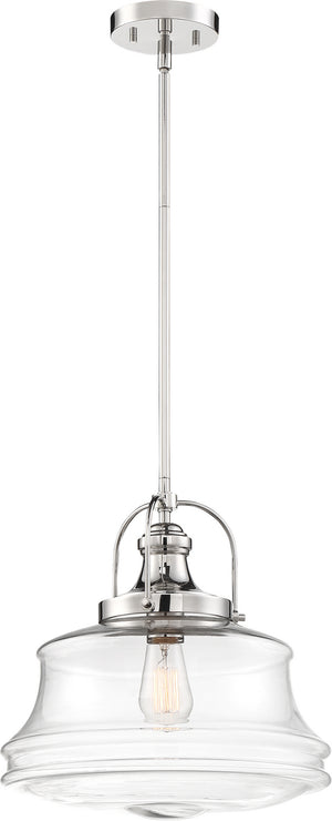 Nuvo Lighting - 60-6758 - One Light Pendant - Basel - Polished Nickel / Clear Glass